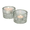 PAPSTAR GALA Basic Kerzenhalter Glas Ø 8,2 cm, 5,7 cm klar "2in1" für Teelichte und Maxilichte