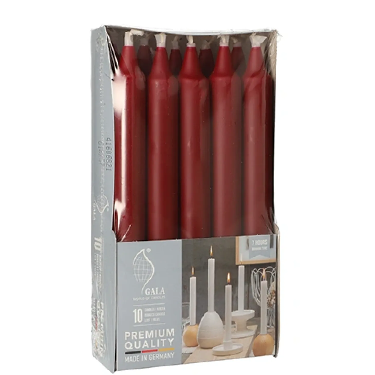 PAPSTAR GALA Basic Tafelkerzen Ø 2,1 cm, 19,3 cm kirsche