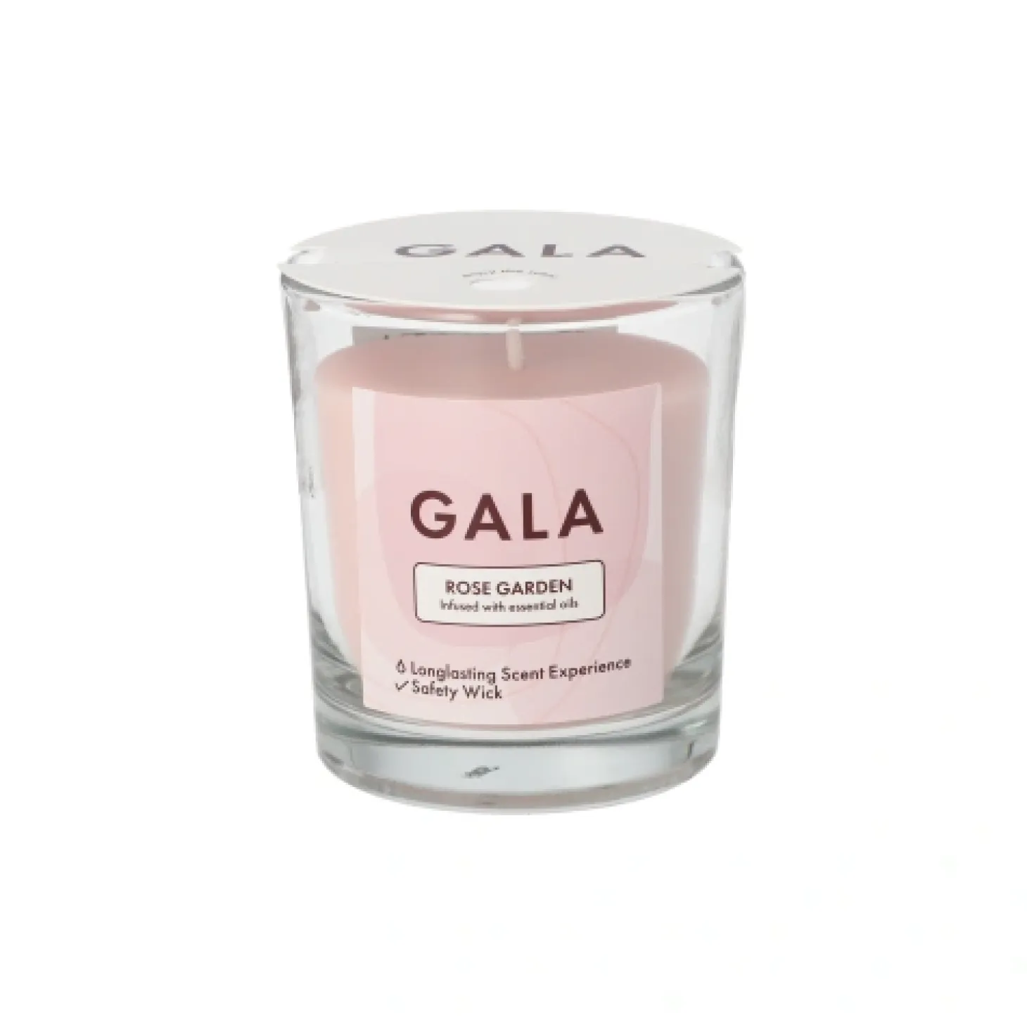 PAPSTAR "GALA" Duftkerze im Glas Ø 70 mm, 77 mm rose - Rose Garden "Mini Nutella", 6 x 1 Stück