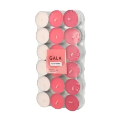 PAPSTAR "GALA" Duftlichte Ø 3,8 cm, 1,7 cm weinrot - Wild Raspberry "Ton in Ton", 8 x 36 Stück