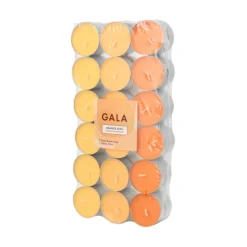 PAPSTAR "GALA" Duftlichte Ø 3,8 cm, 1,7 cm orange - Orange Juice "Ton in Ton", 8 x 36 Stück