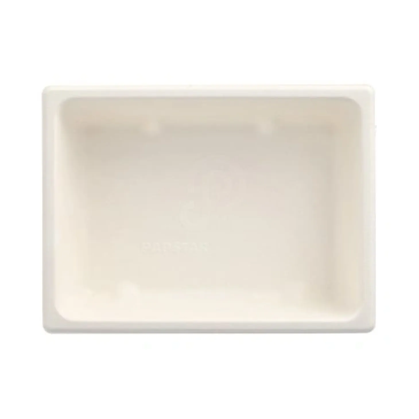 PAPSTAR Gastronorm-Behälter GN 1/8 Zuckerrohr mit PLA, eckig 4,7 cm x 16,5 cm x 12,3 cm weiß