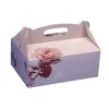 PAPSTAR Gebäck-Kartons, Pappe eckig 16 cm x 10 cm x 9 cm rosé mit Tragegriff