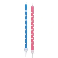 PAPSTAR Geburtstagskerzen 10 cm farbig sortiert mit Halter
