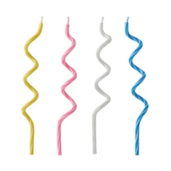 PAPSTAR Geburtstagskerzen 12,5 cm farbig sortiert "Spirale"