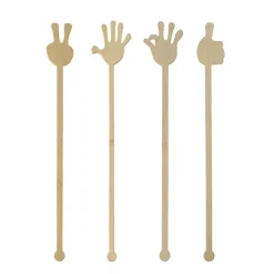 PAPSTAR Getränke-Quirle, Bambus "pure" 21 cm "Hands"