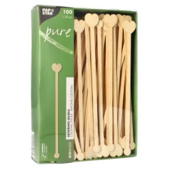 PAPSTAR Getränke-Quirle, Bambus "pure" 20 cm "Heart"