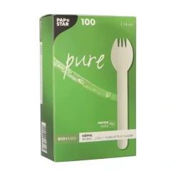 PAPSTAR Göffel, Papier "pure" 16 cm weiß