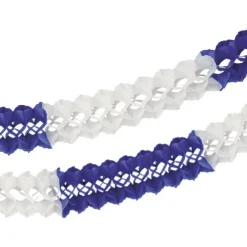 PAPSTAR Großraumgirlande, Papier Ø 16 cm, 10 m blau/weiß schwer entflammbar