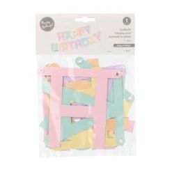 PAPSTAR Grußkette 1,8 m x 13,8 cm "Happy Birthday" pastell, 12 x 1 Stück