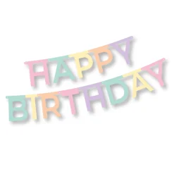 PAPSTAR Grußkette 1,8 m x 13,8 cm "Happy Birthday" pastell, 12 x 1 Stück