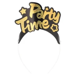 PAPSTAR Haarreifen schwarz/gold ""Party Time" "Metallic""