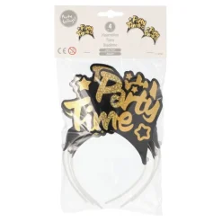 PAPSTAR Haarreifen schwarz/gold ""Party Time" "Metallic""