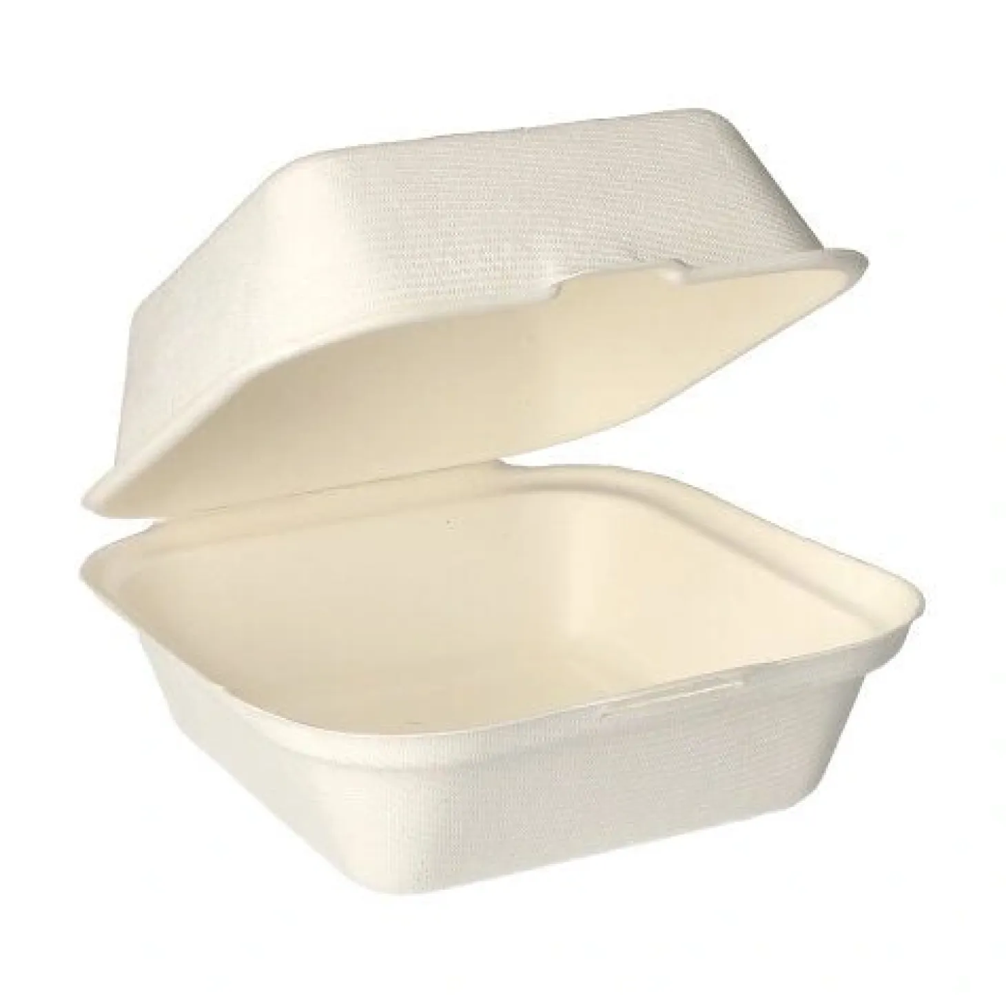 PAPSTAR Hamburger-Boxen Zuckerrohr "pure" 8 cm x 14 cm x 15 cm weiß, 4 x 50 Stück