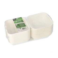 PAPSTAR Hamburger-Boxen Zuckerrohr "pure" 8 cm x 14 cm x 15 cm weiß, 4 x 50 Stück
