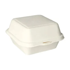 PAPSTAR Hamburger-Boxen, Zuckerrohr "pure" 8 cm x 14 cm x 15 cm