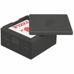 PAPSTAR Isolier-Transportbehälter, EPP 41 cm x 41 cm x 24 cm schwarz "Pizza"