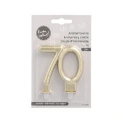 PAPSTAR Jubiläumskerzen mit Halter 7 cm gold 