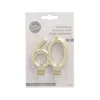 PAPSTAR Jubiläumskerzen mit Halter 7 cm gold "60"
