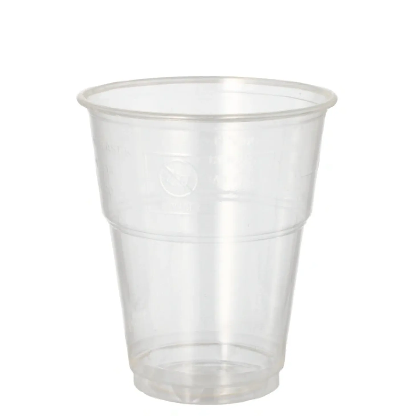 PAPSTAR Kaltgetränkebecher, PLA "pure" 0,3 l Ø 9,5 cm, 11 cm glasklar mit Schaumrand, 8 x 10 Stück