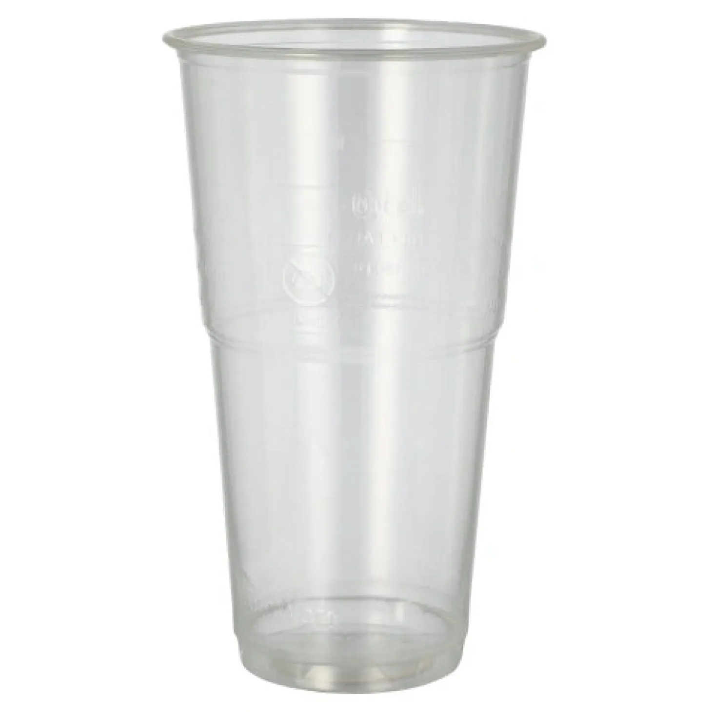 PAPSTAR Kaltgetränkebecher, PLA "pure" 0,5 l Ø 9,5 cm, 16,2 cm glasklar mit Schaumrand, 12 x 12 Stück