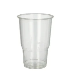 PAPSTAR Kaltgetränkebecher, PLA "pure" 0,25 l Ø 7,8 cm, 11 cm glasklar mit Schaumrand, 12 x 25 Stück