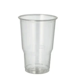 PAPSTAR Kaltgetränkebecher, PLA "pure" 0,25 l Ø 7,8 cm, 11 cm glasklar mit Schaumrand, 30 x 70 Stück