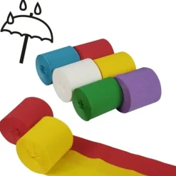 PAPSTAR Krepp-Bänder 10 m x 5 cm farbig sortiert wasserfest