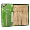 PAPSTAR Kuchen- und Snackgabeln, Holz "pure" 14 cm mit einseitig gezacktem Rand