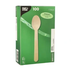 PAPSTAR Löffel, Holz "pure" 16 cm gewachst