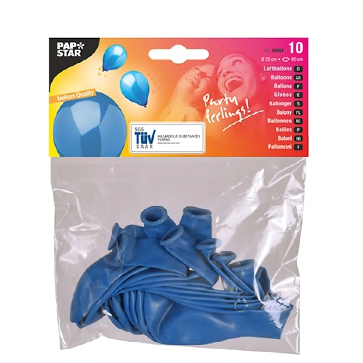 PAPSTAR Luftballons Ø 25 cm blau, 12 x 10 Stück