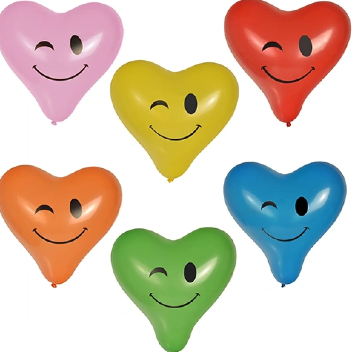 PAPSTAR Luftballons Ø 28 cm farbig sortiert "Heart - Blinky" large