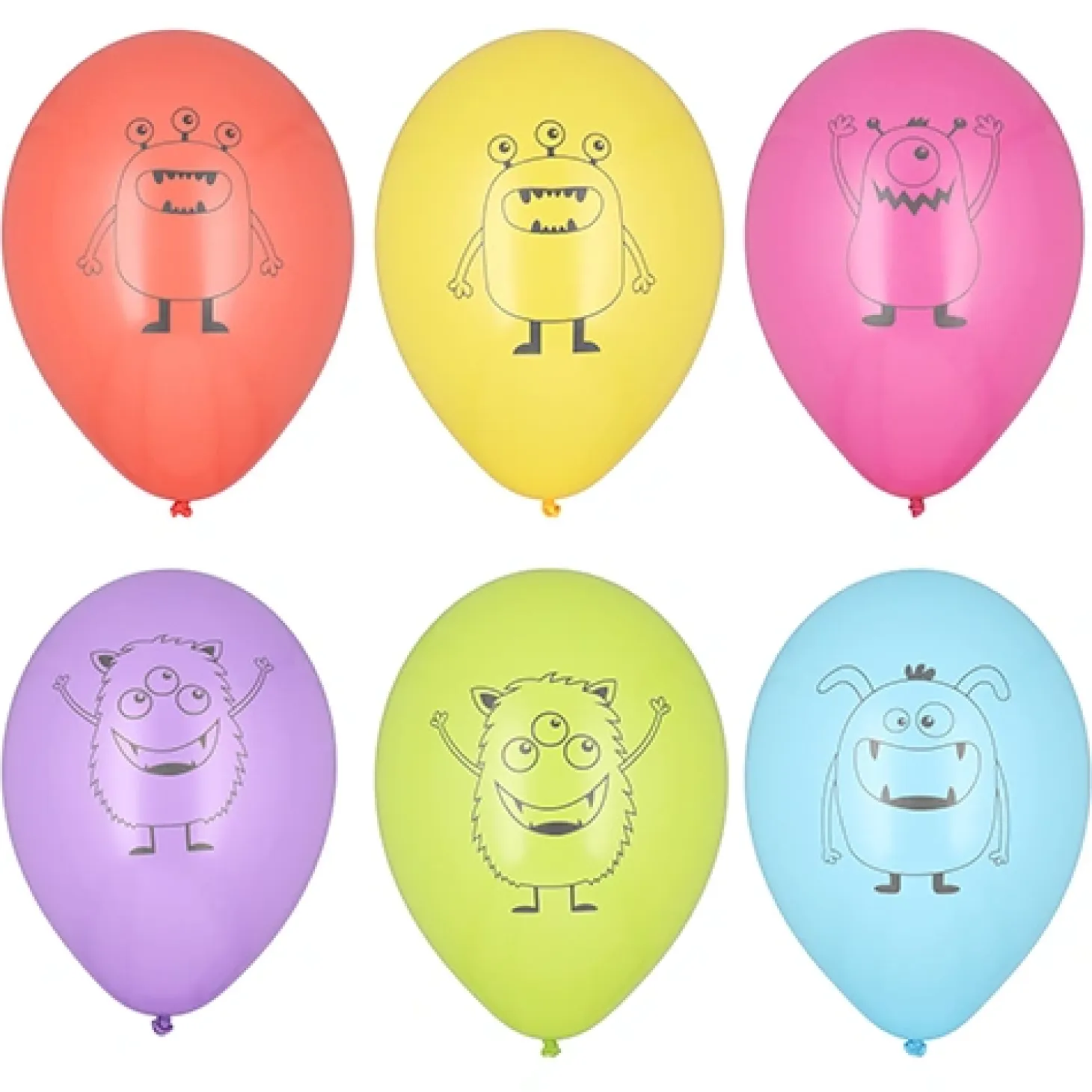 PAPSTAR Luftballons Ø 29 cm farbig sortiert "Monsters", 12 x 6 Stück