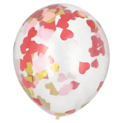 PAPSTAR Luftballons Ø 29 cm mit Herz-Konfetti, 12 x 6 Stück