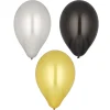 PAPSTAR Luftballons Ø 25 cm schwarz/gold/silber