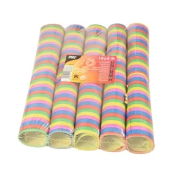 PAPSTAR Luftschlangen 4 m "Stripes" flammhemmend, 10 x 10 Stück
