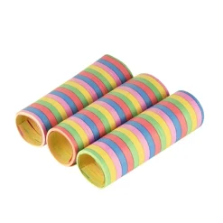 PAPSTAR Luftschlangen 4 m "Stripes" flammhemmend, 15 x 3 Stück