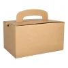 PAPSTAR Lunch-Boxen, Pappe "pure" eckig 12,5 cm x 15,5 cm x 22,5 cm braun mit Tragegriff