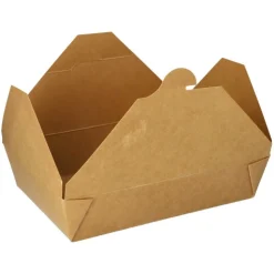 PAPSTAR Lunchboxen, Pappe "pure" 1500 ml 4,8 cm x 14 cm x 19,7 cm braun