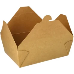 PAPSTAR Lunchboxen, Pappe "pure" 2000 ml 6,4 cm x 14 cm x 19,7 cm braun