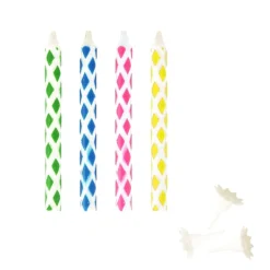 PAPSTAR Magic-Kerzen mit Halter 6 cm farbig sortiert