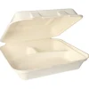 PAPSTAR Menüboxen, Zuckerrohr "pure" 3-geteilt 8 cm x 24 cm x 24 cm
