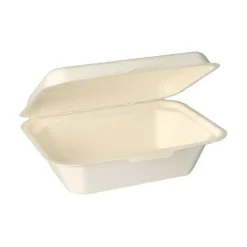 PAPSTAR Menüboxen, Zuckerrohr "pure" ungeteilt 6 cm x 18 cm x 12,5 cm weiß