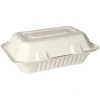 PAPSTAR Menüboxen, Zuckerrohr ungeteilt 7,9 cm x 15,5 cm x 23 cm weiß