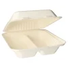 PAPSTAR Menüboxen, Zuckerrohr "pure" 2-geteilt 7,7 cm x 20 cm x 22 cm weiß, 4 x 50 Stück