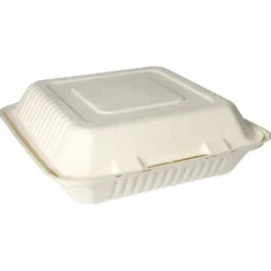 PAPSTAR Menüboxen, Zuckerrohr "pure" ungeteilt 8 cm x 25,5 cm x 25,5 cm
