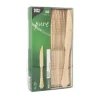 PAPSTAR Messer, Holz "pure" 20,5 cm "Vintage", 10 x 50 Stück