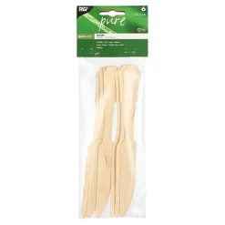 PAPSTAR Messer, Holz "pure" 20,5 cm "Vintage", 15 x 6 Stück