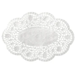 PAPSTAR Mokkadeckchen oval 18 cm x 13 cm weiß