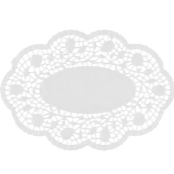 PAPSTAR Mokkadeckchen oval 22 cm x 15 cm weiß